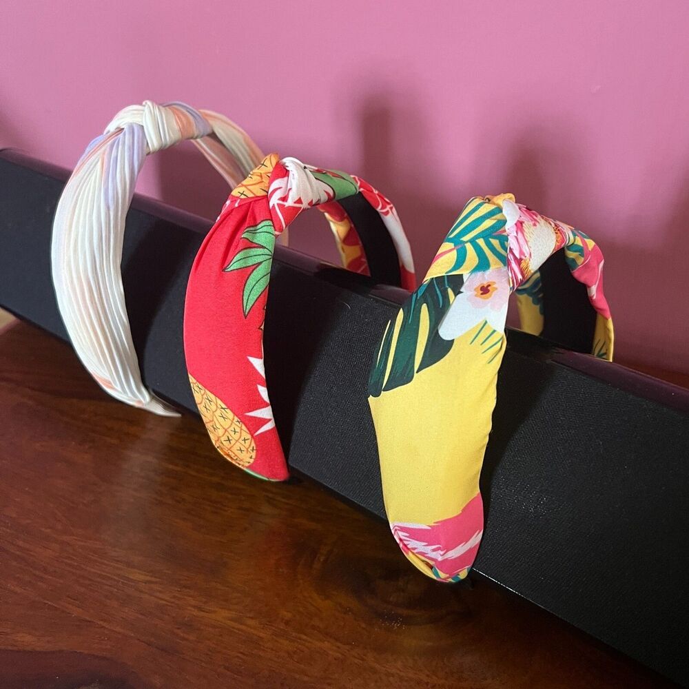 Padded Headband Bundle Pastel Floral Tropical Pineapple Halo Cloth 3 Hairbands